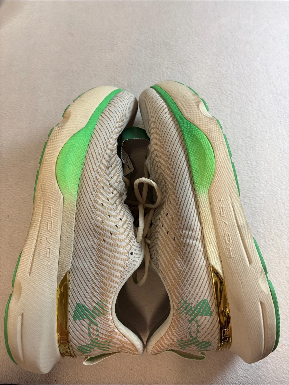 Under Armour White & Green Performance Running Sneakers